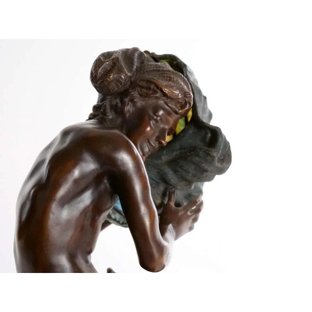 Metal 19th Century Fine Quality Bronze Figural Lamp For Sale - Image 7 of 13