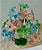 1960s Italian Style Hand-Painted Crystal Flower Globe Chandelier, 3-Light For Sale - Image 4 of 9