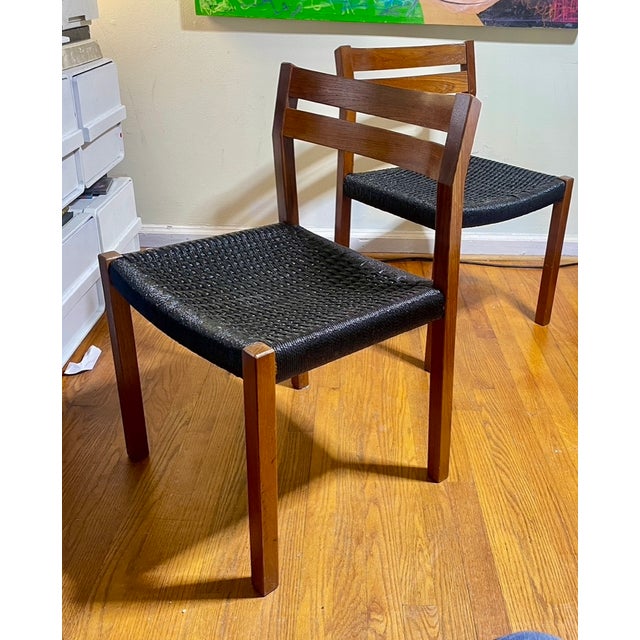 Vintage Niels Otto Møller Model 83 Teak Dining Chairs for j.l. Møllers Møbelfabrik - A Pair For Sale In Atlanta - Image 6 of 7