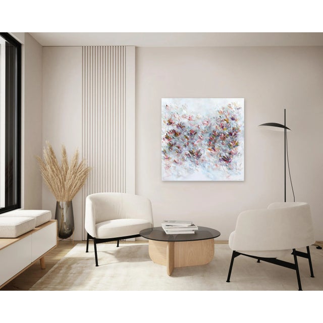 White Self-Love Is Luxury - Soft Abstract Floral Landscape Original Artwork by Vè Boisvert For Sale - Image 8 of 9