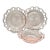 Vintage Pink Anchor Hocking “Old Colony” Lace Edge 3 Piece Serving Set For Sale