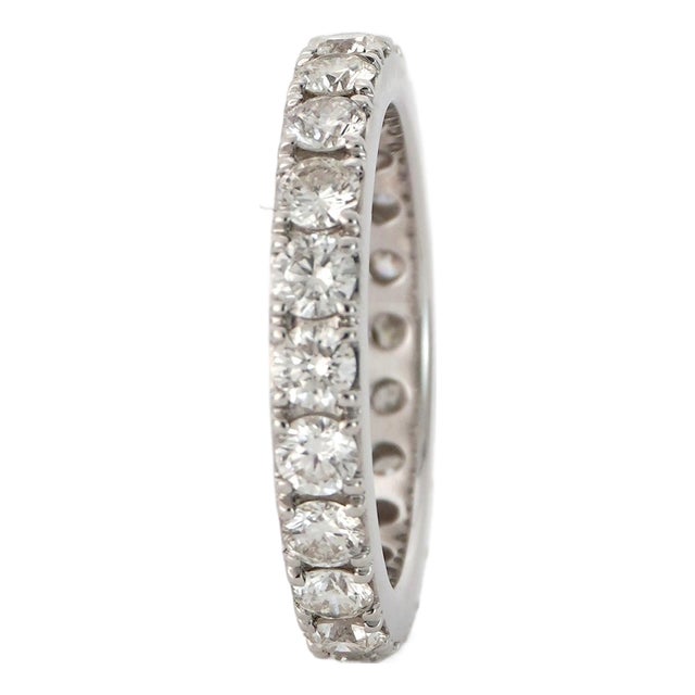 18k White Gold Diamond Ring 2.16ct G Vs2 Size 6.5 For Sale