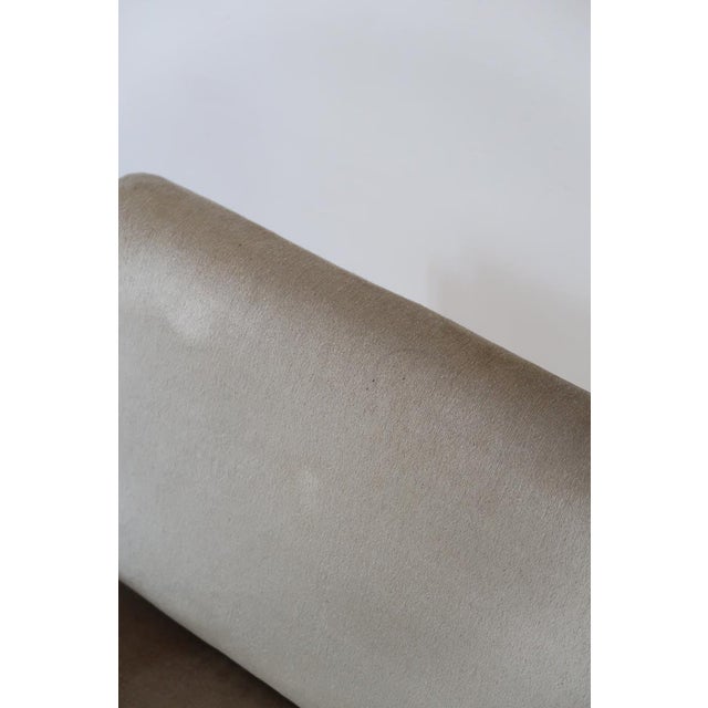 Beige Space Age Bentwood and Velvet Lounge Chair on Castors, 1970s For Sale - Image 8 of 16