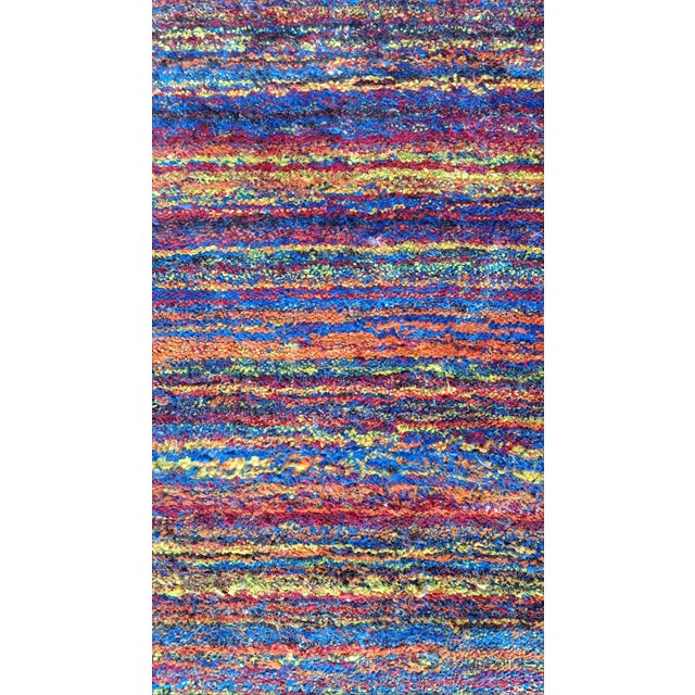 Color full wall rug from Scandinavia. Most likely Swedish. The rug/tapestry is handknotted. You can feel on several...