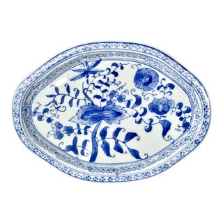 Vintage Blue and White Tray For Sale