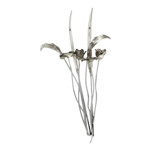 Arthur Court, Vintage Arthur Court Aluminum Sculpture Cast Bouquet Flowers, Ladybug Home Decor, c.1989