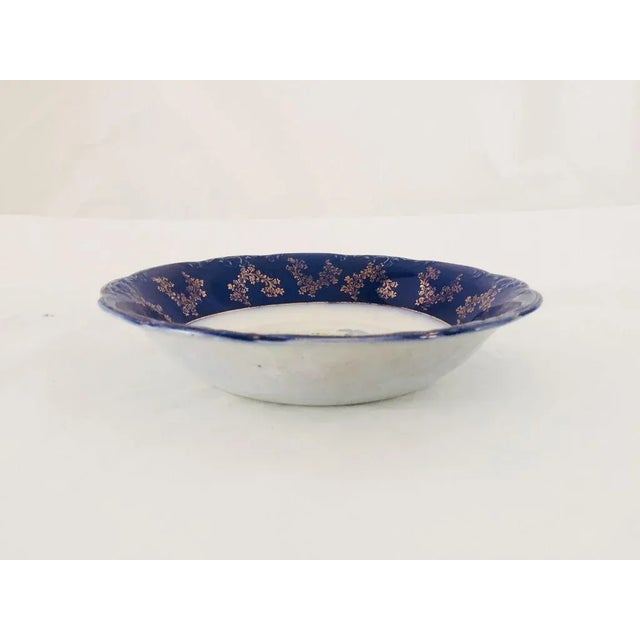 1910s Antique English Wood & Son Porcelain Floral Serving Bowl For Sale - Image 5 of 6