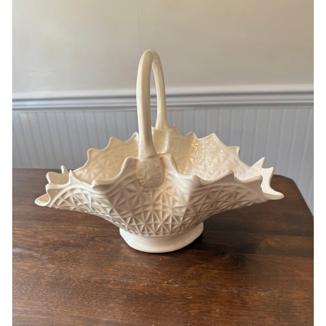 Original Hand-Painted 1975 Ceramic Basket For Sale - Image 6 of 18