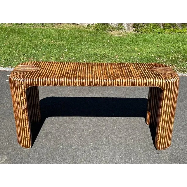 Palm Beach Style Bamboo Console Table For Sale - Image 11 of 12