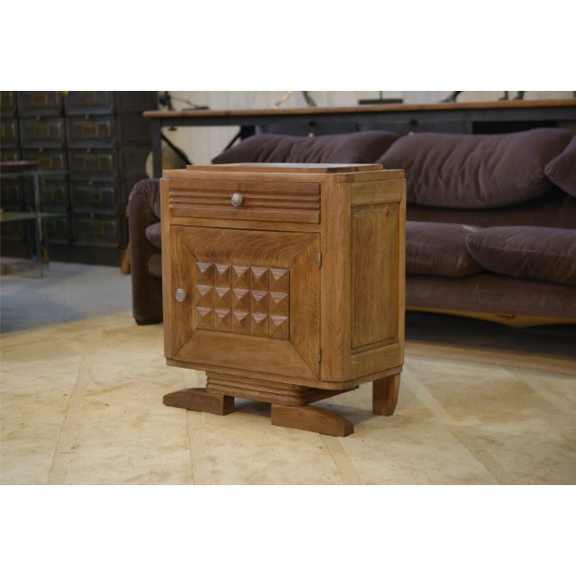 1950s Brutalist Bedside Table in Oak, 1950s For Sale - Image 5 of 12