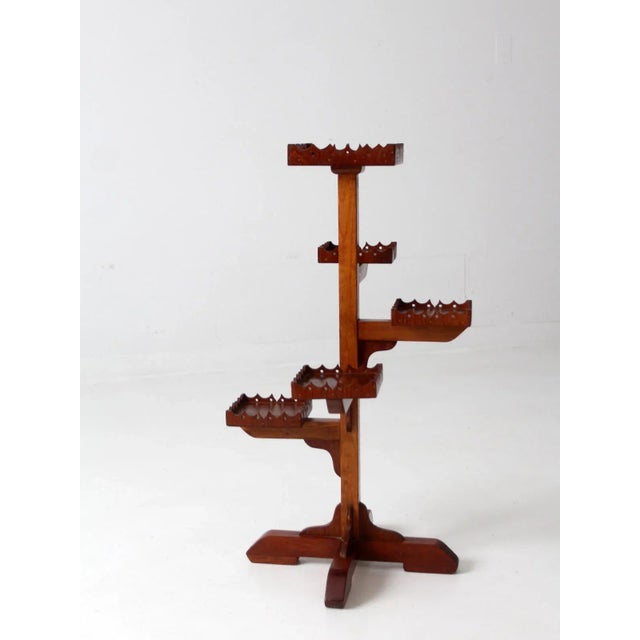 Wood Vintage Tiered Wooden Plant Stand For Sale - Image 7 of 13