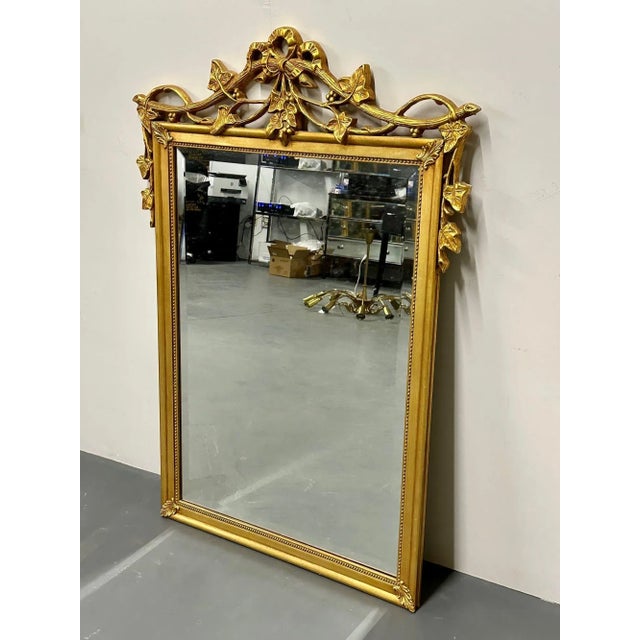 Traditional Water Gilt Wood Wall, Pier or Console Mirror, Carved, Regency Style For Sale - Image 3 of 9
