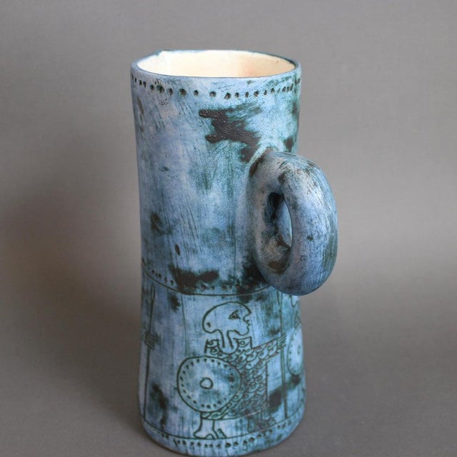 French Decorative Pitcher by Jacques Blin, 1960s For Sale - Image 9 of 18