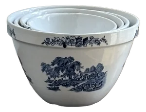 Early 20th Century English Kitchen / Pudding Bowls — Set of 4