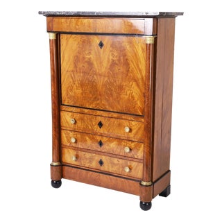 Early 19th Century Antique French Empire Secretary Desk Abundante For Sale