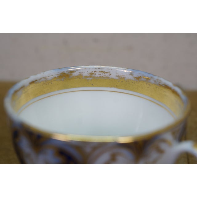 Blue Antique Cobalt Blue & Gold Tea Coffee Demitasse Cups Dessert Plates China - 27 pcs For Sale - Image 8 of 17