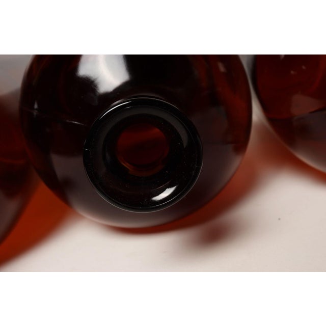 Set of Three Vintage Amber Glass Apothecary Bottles by Owens Illinois Glass Co. For Sale - Image 15 of 18