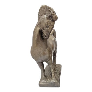 Superb Jaru Ceramic Greek Revival Roman Stallion Horse Sculpture 1970s For Sale
