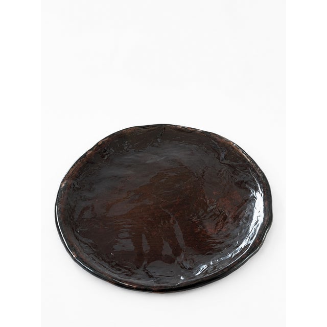 Mid-Century Modern Brutalist Style Monolithic Sculptural Murano Glass Platter, Italy, 1960s For Sale - Image 3 of 6