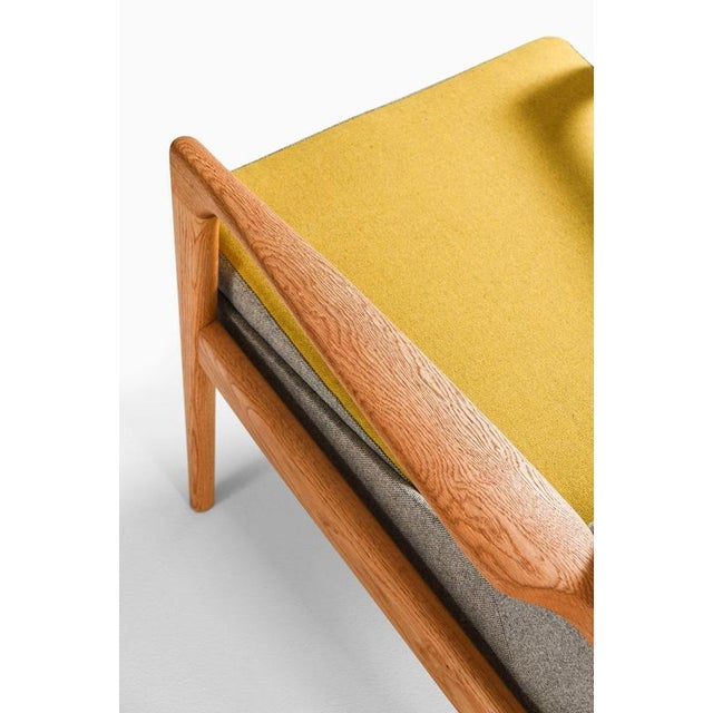 1950s Easy Chairs in Brass, Oak and Wool by Ib Kofod-Larsen, 1950s, Set of 2 For Sale - Image 5 of 12