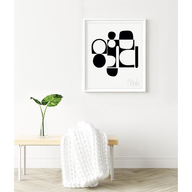"The Potential of the Square no. 2 " by Liz Roache (Black and White) This Modern, Mid Century, Contemporary, Bauhaus style...