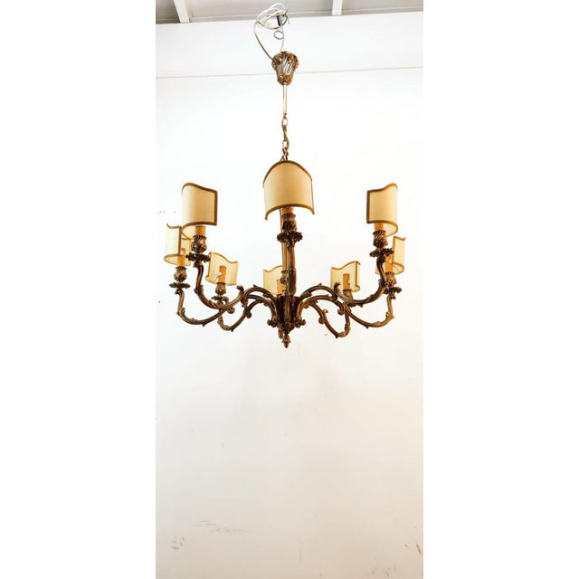 Vintage Chandelier with Parchment Fans For Sale - Image 11 of 18