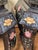 Chinese Pair of Vintage Chinese Black Lacquer Hand-Painted Stools or Side Tables For Sale - Image 3 of 12