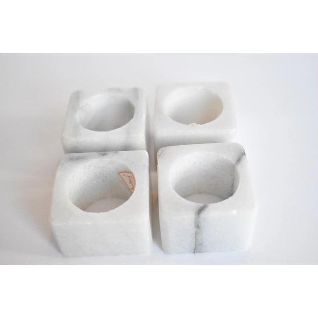 Vintage White Marble Napkin Rings - Set of 4 For Sale In San Francisco - Image 6 of 9