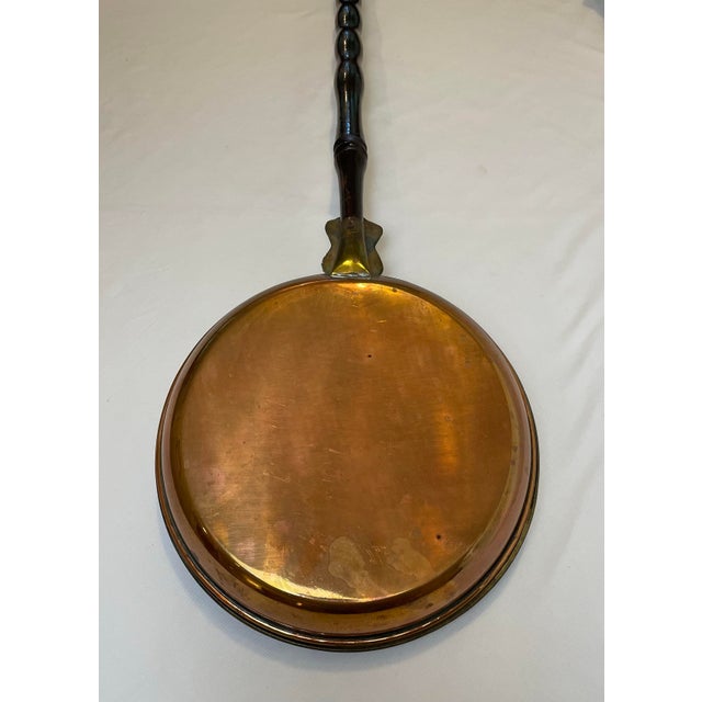 Metal Antique Brass and Copper Bed Warming Pan For Sale - Image 7 of 8
