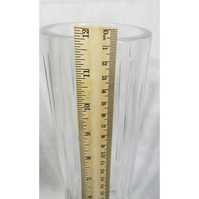 Mid 20th Century 12" Cylinder Shaped Cut Crystal Glass Vase For Sale - Image 11 of 13