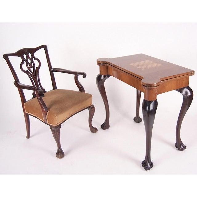 Chippendale Armchair in Mahogany, 1960s For Sale - Image 4 of 5