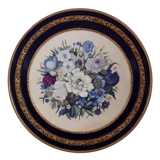 Large Floral Still Life, Oil Painting on Wood Panel, Late 20th Century, Framed For Sale - Image 7 of 7