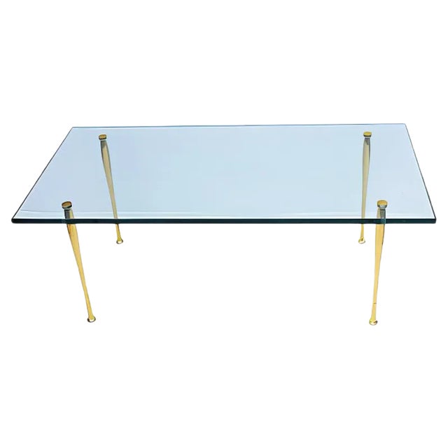 Brass and Glass Coffee Table by Pietro Chiesa for Fontana Arte, 1950s For Sale