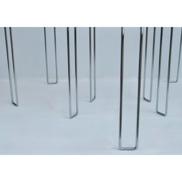 C1970's Saporiti Italia Polished Chrome Over Steel & Glass Stacking, Nesting Tables - Set of 3 For Sale - Image 15 of 18