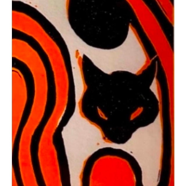 Groovy Cat Art Vintage Poster Print For Sale - Image 4 of 6