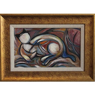 Postwar European Artist, The Vanguard Series Nr. XXIII Abstract Composition, 1950s-1970s, Oil on Board, Framed For Sale