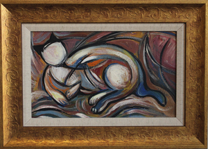 Postwar European Artist, The Vanguard Series Nr. XXIII Abstract Composition, 1950s-1970s, Oil on Board, Framed