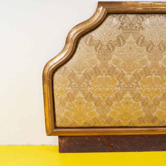 Headboard in Gilded Wood and Fabric For Sale - Image 4 of 6