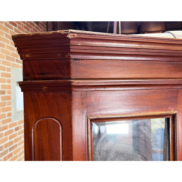 Wood Vintage Solid Mahogany Georgian Double Arch Top Bookcase or Display Cabinet For Sale - Image 7 of 10