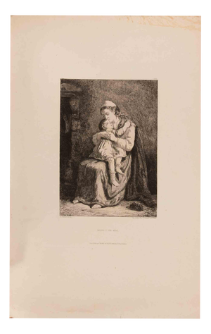 Amédée Guérard, A Mother's Kiss, 1800s, Etching