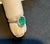 6x8mm Oval Cut Natural Emerald & 1 Ct Natural Diamond Halo Engagement Ring For Sale In New York - Image 6 of 8