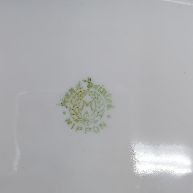 Ceramic Morimura Nippon Snack Serving Set Black Gold Lake Scene 5 Pieces 1910-20 Japan For Sale - Image 7 of 8