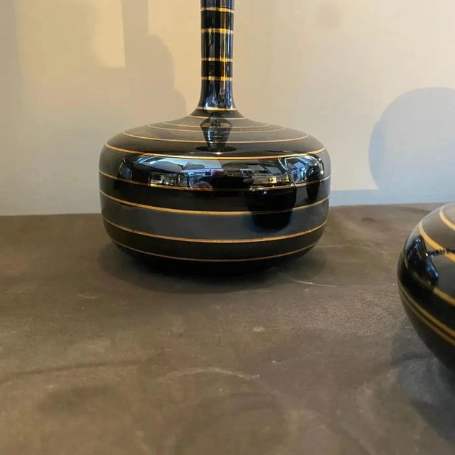 1950s Set of Three Mid-Century Modern Italian Ceramic Desk Accessories For Sale - Image 9 of 12