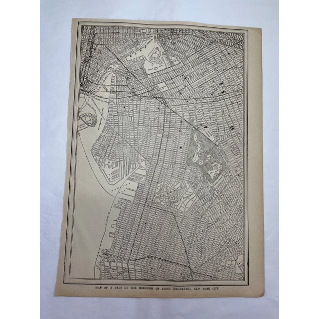 1920s Antique 1920s Brooklyn New York City Map For Sale - Image 5 of 5