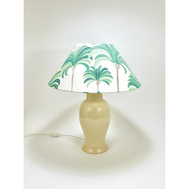 Beige Riviera Palm Tree Table Lamp with Matching Pillow by Tommaso Barbi, 1970s, Set of 2 For Sale - Image 8 of 18