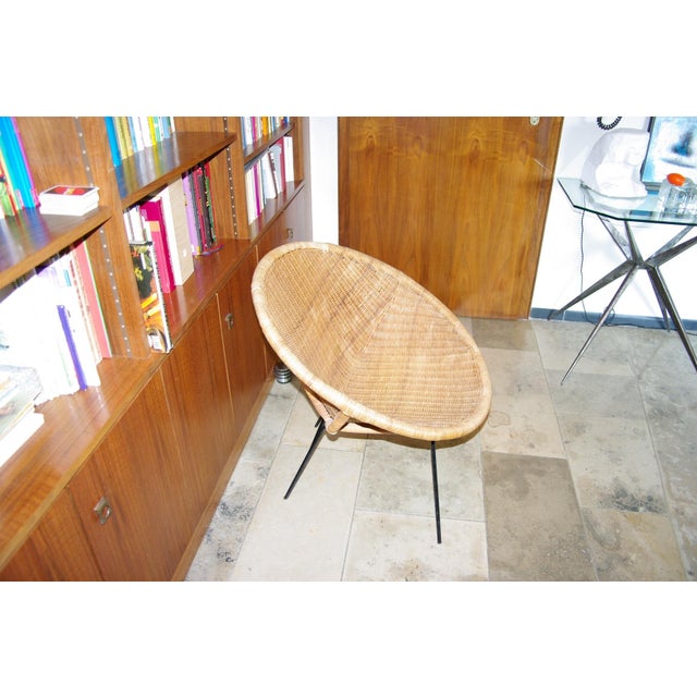 Wood Wicker Armchair by Paul McCob, USA, 1950s For Sale - Image 7 of 8