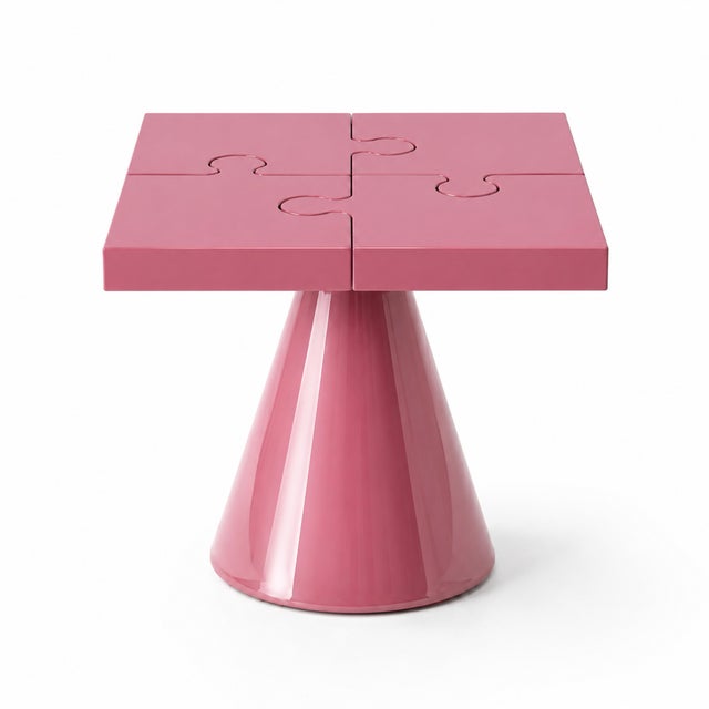 Popzlle Side Table in Pink Lacquer by Alexandre Ligios For Sale - Image 11 of 11