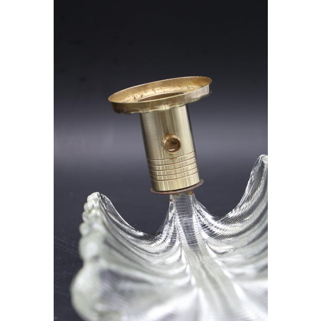 Art Decò Wall Light Trasparent Murano Glass Leave by Barovier E Toso, 1950s For Sale - Image 11 of 13