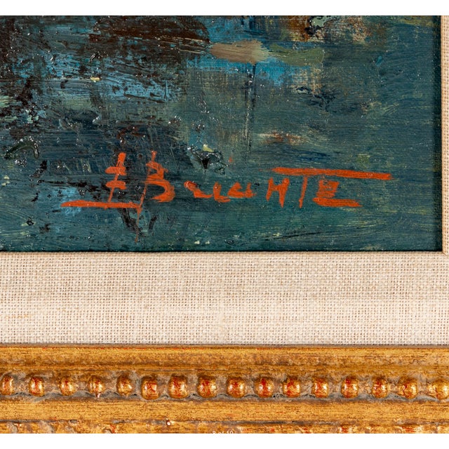 Mid 20th Century Ezelino Briante “Hidden River” Signed Italian Landscape Oil Painting in Gilt Frame For Sale In Los Angeles - Image 6 of 6