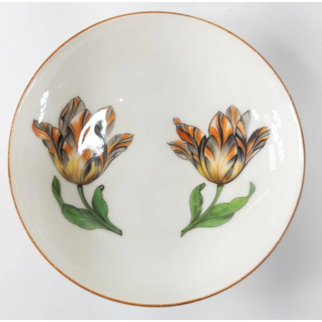 Marcolini Meissen German Meissen Marcolini Period Teacup and Saucer With Tulips For Sale - Image 4 of 13